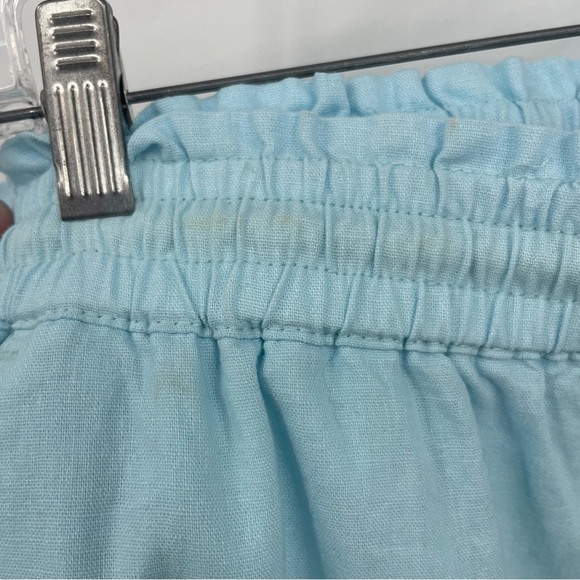 J. Crew Blue Linen Blend Drawstring Pants Sz L BG359 light baby blue - Picture 3 of 8